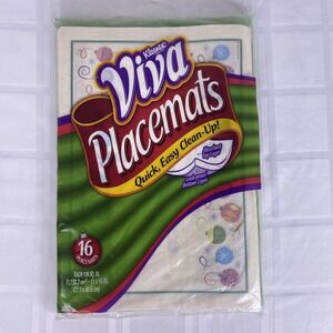 Kleenex Viva Placemats, 16 Count Disposable Vintage 2004, New &‎ Sealed